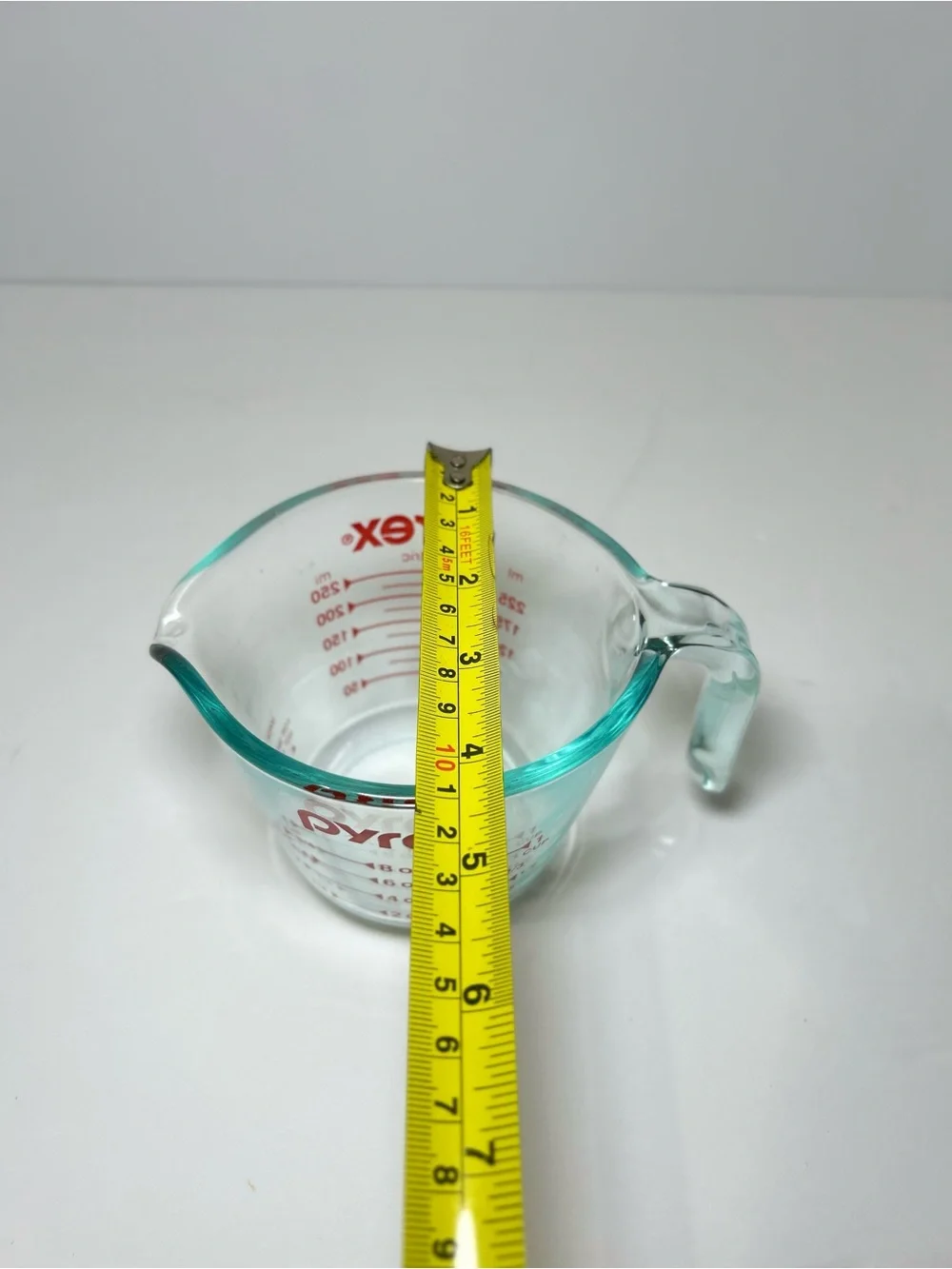 Pyrex Glass Measuring Cup 1 Cup  Made In USA Red Lettering 250 ml